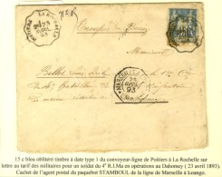 Cachet Convoyeur POITIERS LA ROCHELLE / N° 90 Sur Lettre Adressée Au Tarif De Militaire à Un... - 1876-1878 Sage (Type I)