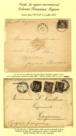 Lot De 2 Lettres Pour Cayenne Dont Une Affranchie Avec N° 97 (3) En Triple Port. - TB. - 1876-1878 Sage (Type I)