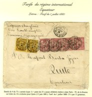 Càd PARIS / PL. DE LA BOURSE / N° 71 (4) + 92 (2) Sur Lettre 10 Ports Pour Quito (Equateur). 1881.... - 1876-1878 Sage (Type I)
