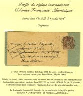 Càd LYON / LES BROTTEAUX / N° 85 Sur Imprimé Sous Bande Pour St Pierre De La Martinique. Le... - 1876-1878 Sage (Type I)