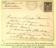 Càd NEGREPELISSE / TARN ET GARONNE / N° 97 Sur Lettre Pour '' Le Commandant De La Station Navale De... - 1876-1878 Sage (Type I)