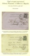 Lot De 2 Cartes Affranchies à 10c. Pour St Pierre Et Miquelon, Toutes 2 Avec Càd D'arrivée Au... - 1876-1878 Sage (Type I)