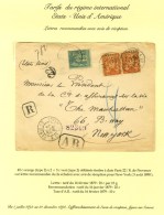 Càd PARIS 22 / R. DE PROVENCE / N° 75 + 94 (2) Sur Lettre Recommandée 2 Ports Avec Avis De... - 1876-1878 Sage (Type I)