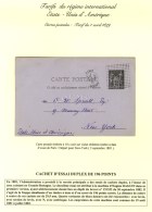 Cachet D'essai Dupleix De 196 Points Sur Carte Postale Timbrée à 10c Noir Sur Violet. Exceptionnelle... - 1876-1878 Sage (Type I)