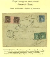 Càd T 25 FABREGUES / HERAULT Sur Entier 15c + 75 Paire + 97 Paire Avec Interpanneau Sur Lettre... - 1876-1878 Sage (Type I)