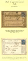 Lot De 2 Cartes Précurseurs Pour Rome Et Naples Dont Une De Fabrication Privée Affranchie Avec Un... - 1876-1878 Sage (Type I)