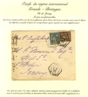 Càd Hexagonal De Lev. Exp. PARIS / R. CAMBON E Sur Lettre Pour St Helier (Jersey). 1893. - TB. - R. - 1876-1878 Sage (Tipo I)