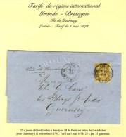 Càd PARIS / PL. DE LA MADELEINE / N° 92 Sur Lettre Pour Guernesey (rare Destination). 1879. - TB / SUP. ... - 1876-1878 Sage (Type I)