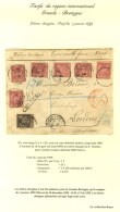 Càd AMIENS Q. DE LA GARE / SOMME / N° 97 + 98 (6) Sur Lettre Chargée 4 Ports Pour Londres Avec VD... - 1876-1878 Sage (Tipo I)