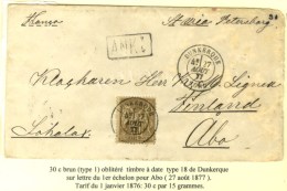 Càd DUNKERQUE / NORD / N° 69 Sur Lettre Pour Abo (Finlande). 1877. - TB / SUP. - R. - 1876-1878 Sage (Tipo I)