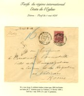 Càd RODEZ / AVEYRON / N° 98 Sur Lettre 2 Ports Pour Le Vatican. 1896. Très Rare Destination. -... - 1876-1878 Sage (Type I)