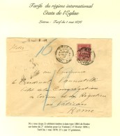 Càd RODEZ / AVEYRON / N° 98 Sur Lettre 2 Ports Pour Le Vatican. 1896. Très Rare Destination. -... - 1876-1878 Sage (Tipo I)