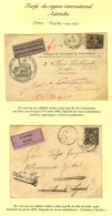 Lot De 2 Lettres Affranchies à 25c Pour L'Autriche Avec étiquettes Violettes '' ADRESSE INSUFFISANTE... - 1876-1878 Sage (Tipo I)