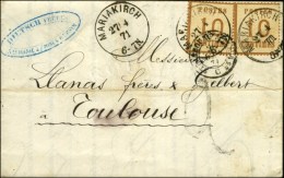 Càd MARIAKIRCH / Als. N° 5 (2) Sur Lettre Pour Toulouse, Taxe Tampon 2. 1871. - TB / SUP. - Brieven En Documenten