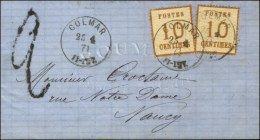 Càd COLMAR / Als. N° 5 (2) Sur Lettre Pour Nancy, Taxe Tampon 2. 1871. - TB. - Brieven En Documenten