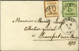 Càd COLMAR / Als. N° 4 + 5 Sur Lettre Pour Francfort. 1871.  - TB / SUP. - Brieven En Documenten