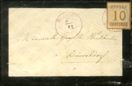 Cachet Provisoire Avec Cercle évidé Rouge BOLCHEN / '' 6 12 '' / Als. N° 5 Sur Lettre Pour... - Lettres & Documents