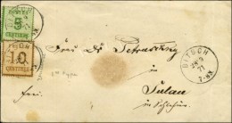 Càd BITSCH / Als. N° 4 + 5 (burelage Renversé) Sur Lettre Pour Tulau. 1871. - TB / SUP. - Cartas & Documentos