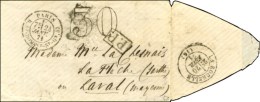 Càd  PARIS / R. ST DOMQUE ST GN, 53 24 JANV. 71 (7e Levée) (timbre Décollé Par... - Guerre De 1870