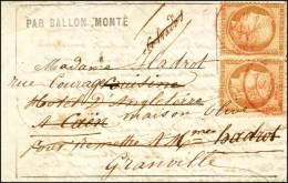 Càd Rouge PARIS (SC) 6 JANV. 71 / N° 36 (2) Sur Lettre Par Ballon Monté Pour Caen (Calvados)... - Guerra De 1870