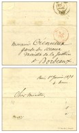 Càd Rouge PARIS (SC)  3 JANV. 71 Sur Lettre Adressée En Franchise à Monsieur Crémieux... - Oorlog 1870