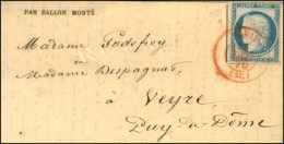 Càd Rouge PARIS (SC) 24 DEC. 70 / N° 37 Sur Correspondance D'une Gazette Pour Veyre (62), Au Verso... - Guerra De 1870