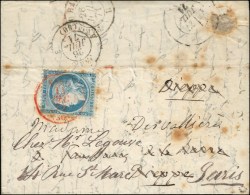 Càd Rouge PARIS (SC) 11 DEC. 70 / N° 37 Sur Lettre Pour Dieppe (Seine Inférieure). Au Verso,... - Oorlog 1870