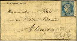 Etoile 35 / N° 37 Càd PARIS / MINISTERE DES FINANCES 3 DEC. 70 Sur Gazette N° 13 Pour Alençon... - Guerre De 1870