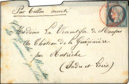 Càd Rouge PARIS (SC) 20 NOV. 70 / N° 37 + Griffe Bleue Cabinet Du Ministre / Des Travaux Publics Sur... - Oorlog 1870