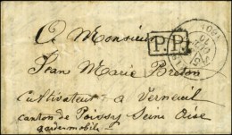 Càd PARIS (60) 31 OCT. 70. + Griffe Encadrée P.P. Sur Lettre Avec Texte Daté De Neuilly Le 30... - Oorlog 1870