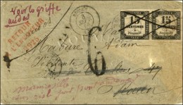 Càd T 15 ROUEN Sur Lettre Locale En Double Port, Taxe N° 3 Paire Obl Càd ROUEN. Lettre Avec... - 1859-1959 Storia Postale