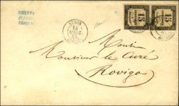 Càd ALGER / ALGERIE / Taxe N° 3 Paire Sur Lettre En Double Port Local Pour Rovigo. 1865. - TB / SUP. -... - 1859-1959 Brieven & Documenten