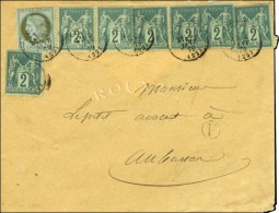 Càd T 16 CROCQ / N° 50 + 74 (7) Sur Lettre Pour Aubusson. 1879. - TB / SUP. - R. - 1876-1878 Sage (Type I)