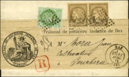 GC 1283 / N° 53 + 56 Paire Càd T 17 DAX (39) Sur Imprimé Complet Recommandé Sous Bande... - 1871-1875 Cérès