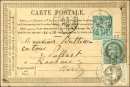 Càd LILLE / Qer PL. ST MARTIN / N° 50 + 52 + 65 Sur CP Pour Roubaix. 1876. - TB / SUP. - R. - 1871-1875 Ceres