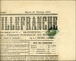 Oblitération Typo / N° 39 Sur Le Journal De Villefranche. 1871. - TB. - R. - 1870 Emission De Bordeaux