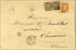 Càd PARIS / PL. DE LA BOURSE 30 AOÛT 76 / N° 38 + 69 (2) Sur Lettre Recommandée. - TB /... - 1870 Siège De Paris