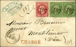 GC 197 / N° 20 (2) (1 Ex Marge Inf. Massicotée) + 32 Càd T 16 AUBAGNE (12) Sur Lettre... - 1863-1870 Napoleone III Con Gli Allori