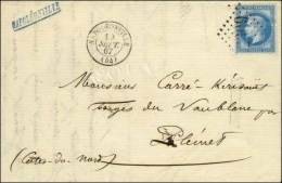 GC 2609 / N° 29 Càd T 15 NAPOLÉONVILLE (54) + Griffe Bleue Napoléonville Sur Lettre Avec... - 1863-1870 Napoleone III Con Gli Allori
