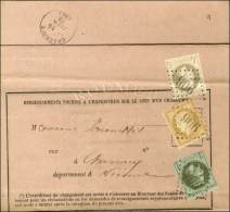 GC 906 / N° 25 + 27 (pli) + 59 Sur Avis De Réception Pour Charroux (80). 1872. - TB. - R. - 1863-1870 Napoléon III Lauré