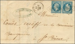 GC 2769 / N° 22 (paire Tête-bêche) Càd T 15 PAIMPOL (21) Sur Lettre En Double Port. - TB. -... - 1862 Napoleone III