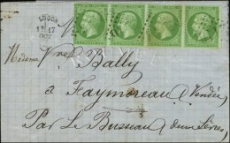 GC 2116 / N° 20 Bande De 4 Càd T 16 LUÇON (79) Sur Lettre Pour Faymoreau. Au Verso Càd... - 1862 Napoléon III