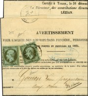 Càd / N° 19 (2) Sur Avertissement. 1864. - TB. - 1862 Napoleon III