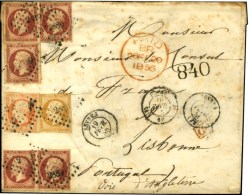 PC 2889 / N° 13 + 16 + 17 (5) (quelques Pd) Càd T 15 SEVRES (72) Sur Lettre 3 Ports (voie Anglaise) Pour... - 1853-1860 Napoléon III