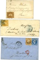 Lot De 3 Lettres Avec N° 13. - TB. - 1853-1860 Napoleon III