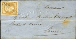OR / N° 13 (2 Frappes) à Coté B. Rur F Sur Lettre Avec Texte Daté De Vielle St Girons Le... - 1853-1860 Napoleone III