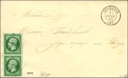 PC 2668 / N° 12 Paire (superbes Marges Et Magnifique Nuance Vert Mousse) Càd T 15 LES RICEYS (9) Sur... - 1853-1860 Napoléon III