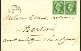 PC 2194 / N° 12 Paire Vert Foncé Sur Vert Càd T 15 MOUY-DE-L'OISE (58) Sur Imprimé Pour... - 1853-1860 Napoleone III