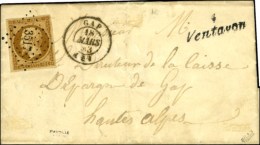 PC 3517 / N° 9 Bistre Brun (belles Marges) Càd T 15 GAP (4) Cursive 4 / Ventavon Sur Lettre Locale Pour... - 1852 Louis-Napoleon