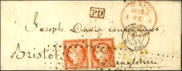 Rouleau De Gros Points / N° 5 Paire (1 Ex. Pd) Càd PARIS (60) Sur Lettre Pour L'Angleterre. 1853. - TB.... - 1849-1850 Cérès